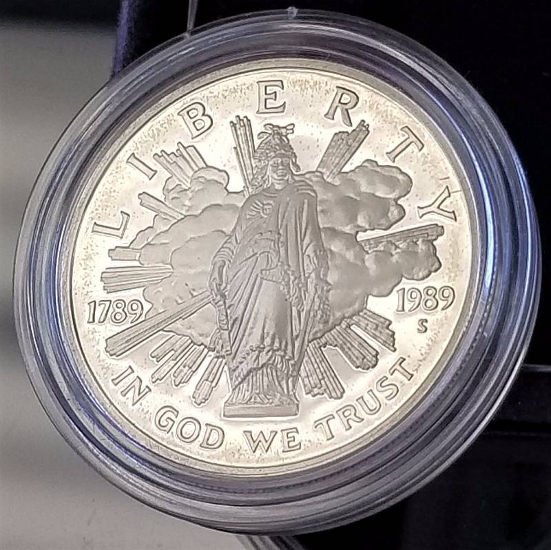 1989 US CONGRESSIONAL 2 COIN SET (90% SILVER DOLLAR, CLAD 50C)