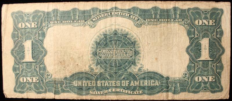 1899 LARGE SIZE $1 BLACK EAGLE US CURRENCY NOTE VG