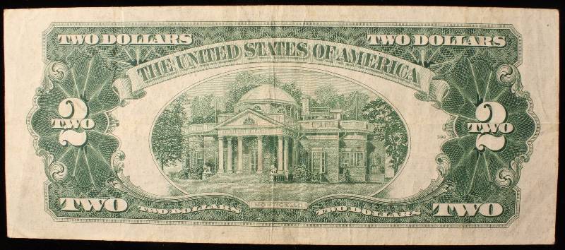 1953 RED SEAL US $2 BILL AU