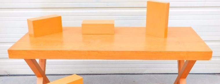 (1) Tables &amp (5) Wood Display Blocks
