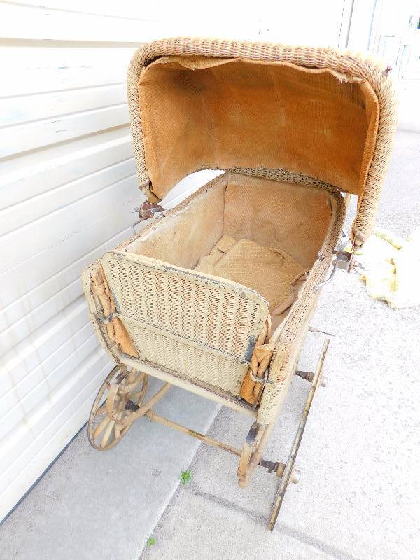 Antique Wicker Baby Carriage