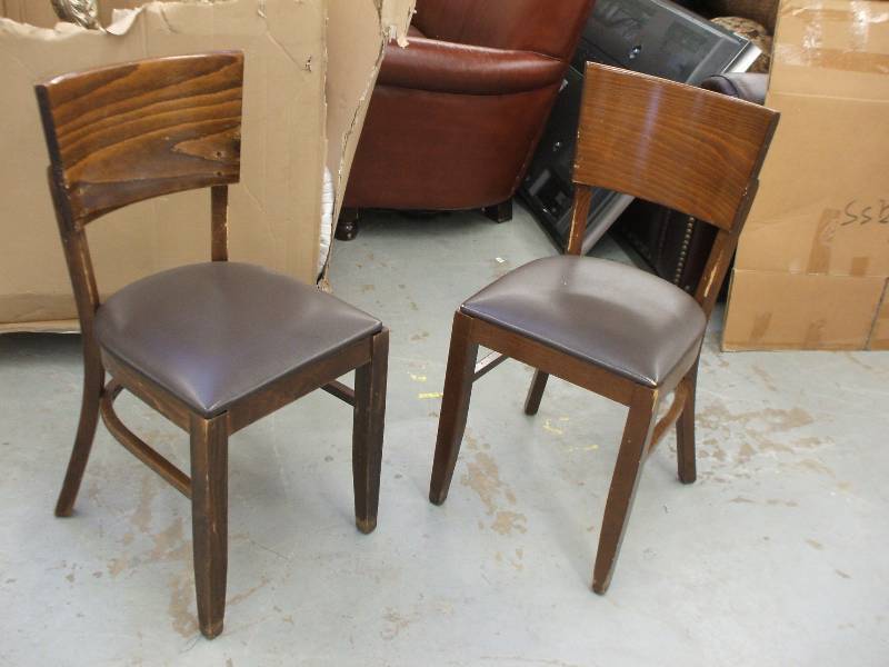 WOODEN CHAIRS WITH UPHOLSTERED SEATS