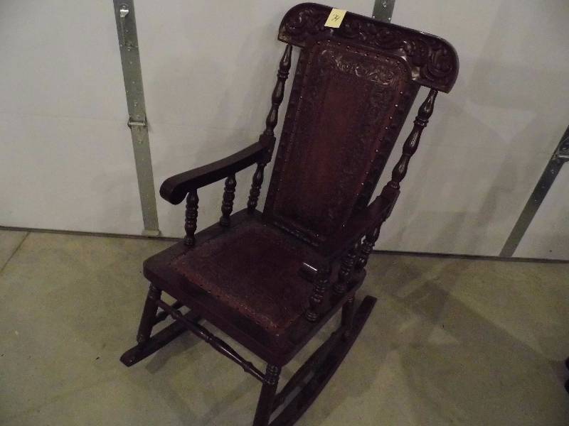 Wood and Leather Rocker