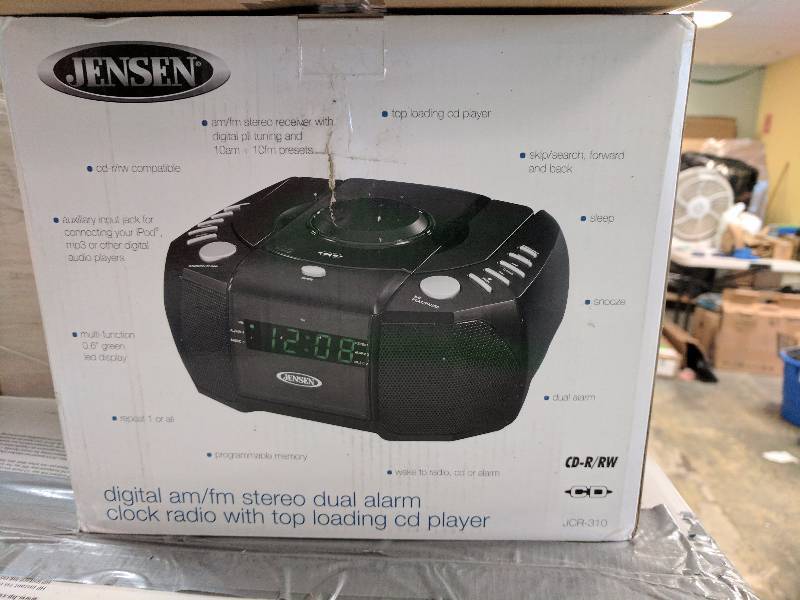 Jensen Stereo Dual Alarm Clock Radio with CD Player