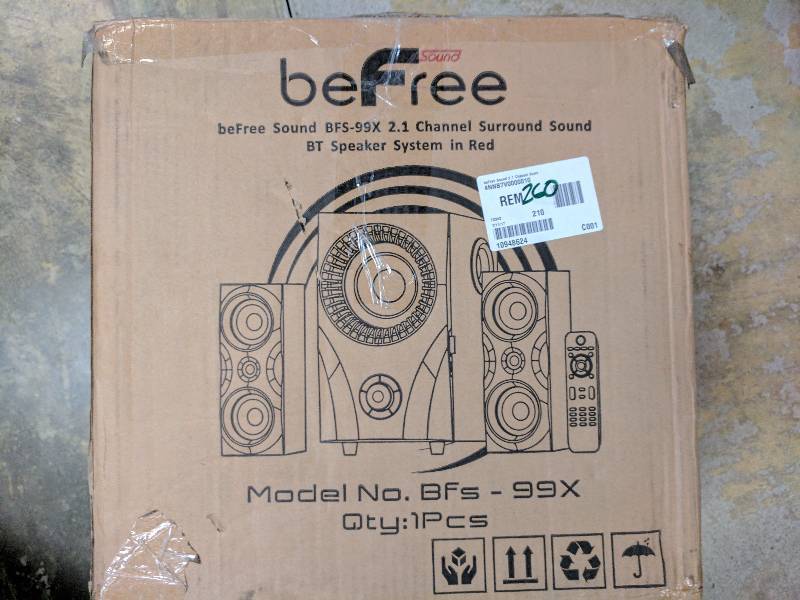 beFree Sound 125-Watt 2.1 Channel Surround Sound Bluetooth Speaker System