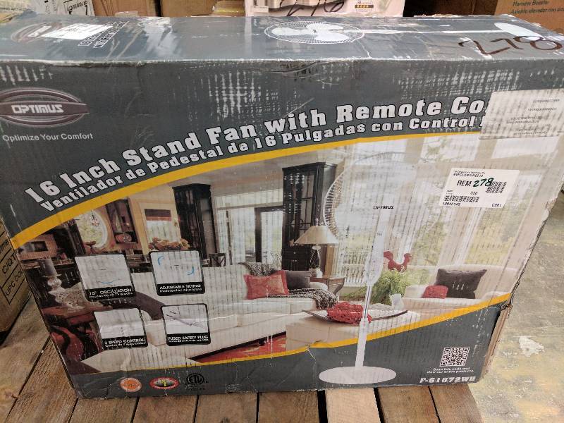 Optimus 16 Oscillating Stand Fan and 12 Table Fan Set White