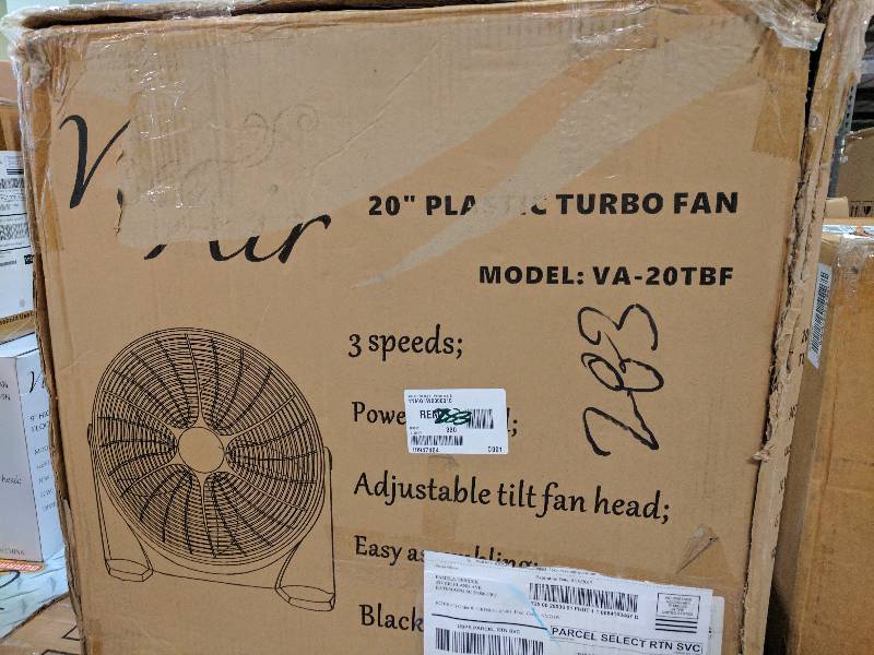 Vie Air 90296358M 20 High-Velocity 5-Blade Tilting Turbo Floor Fan