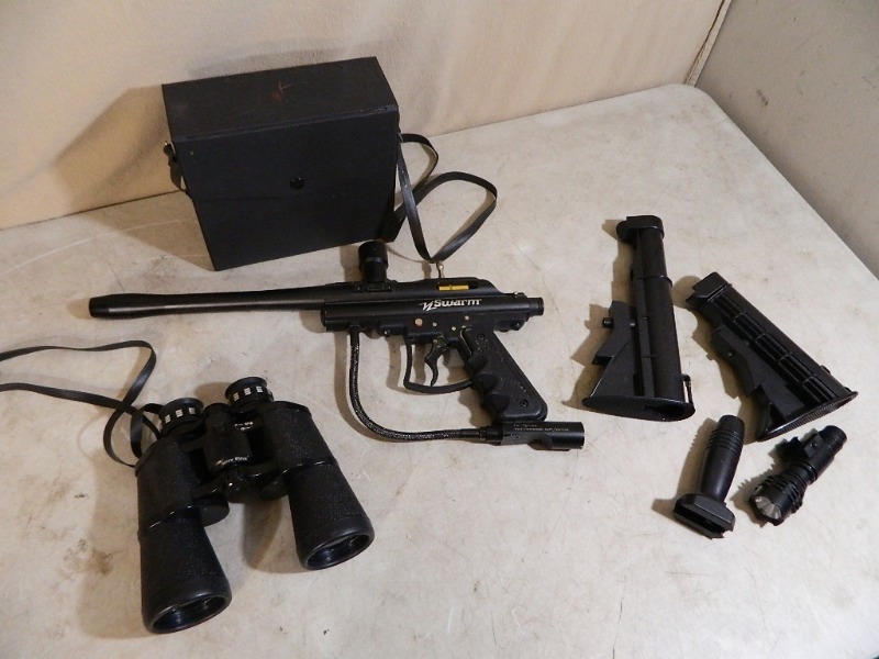 lot 137 image: Paintball Gun, Binoculars, and More