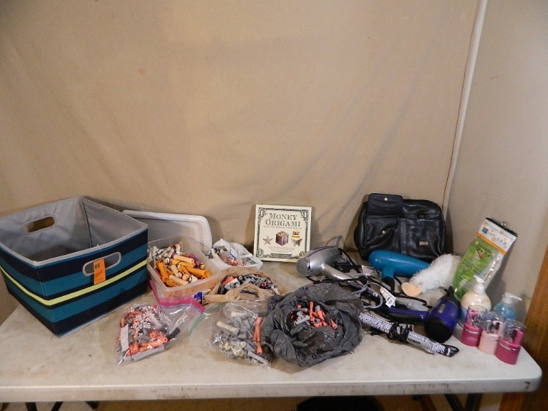 lot 157 image: Basket, Hair Items, and More