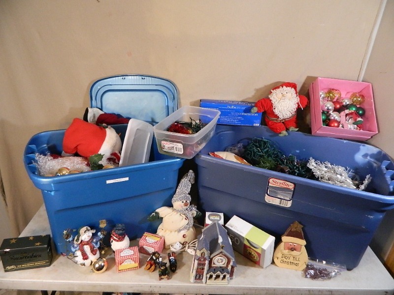 lot 198 image: 2 Totes Full of Christmas Items