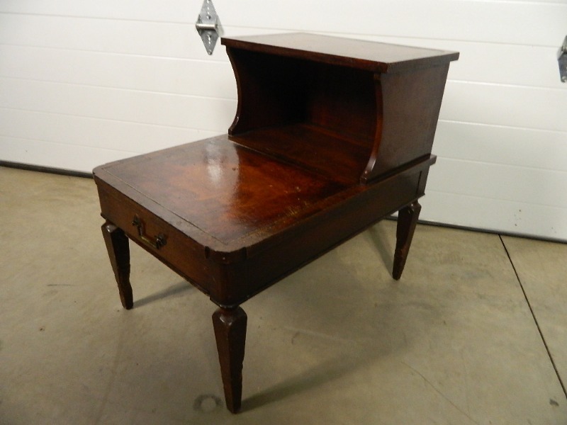 lot 215 image: Old Wood Side Table with Drawer