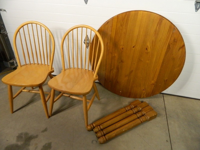 lot 238 image: Drop Side Table and Two Chairs