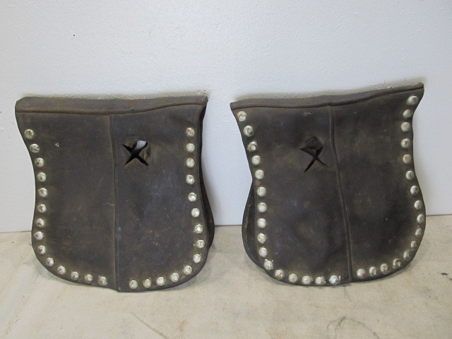 lot 16 image: Pair of Antique Studded Leather Draft Horse Shoulder Pads
