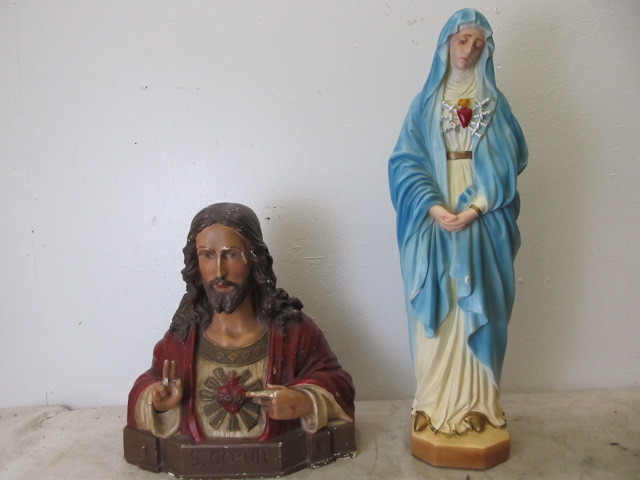 lot 45 image: Large Vintage Religious Statues