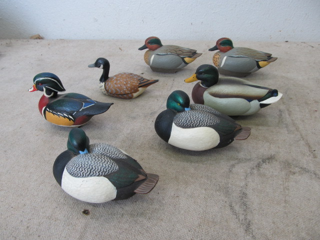 lot 72 image: Lot of Signed JETT BRUNET Miniature Duck Decoys