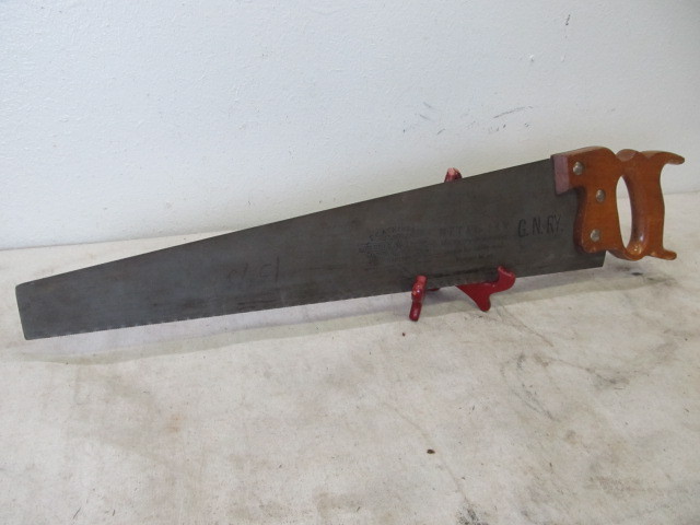 lot 3 image: Rare Antique GREAT NORTHERN RAILWAY Hand Saw