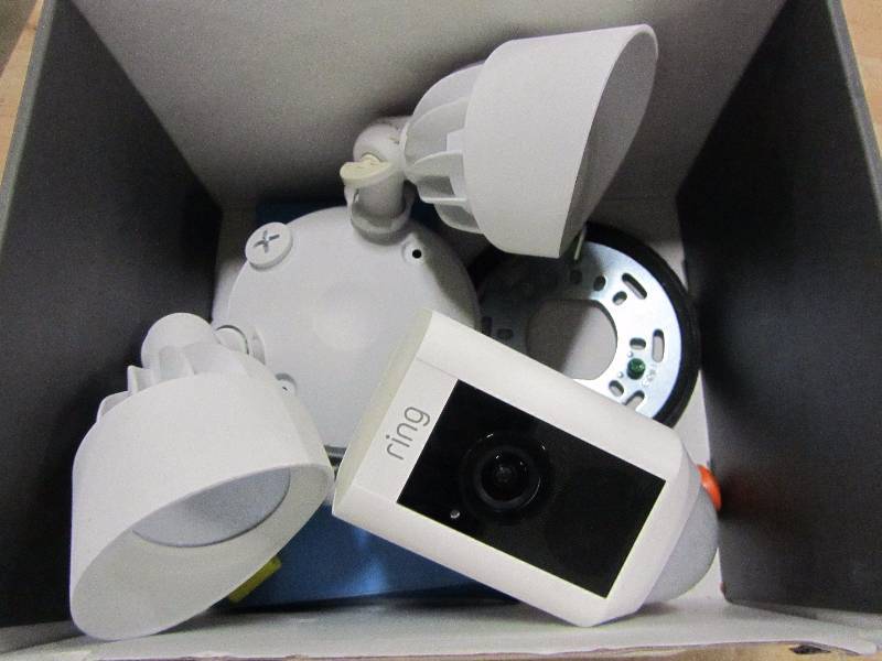 Ring Outdoor Wi-Fi Cam with Motion Activated Floodlight, White