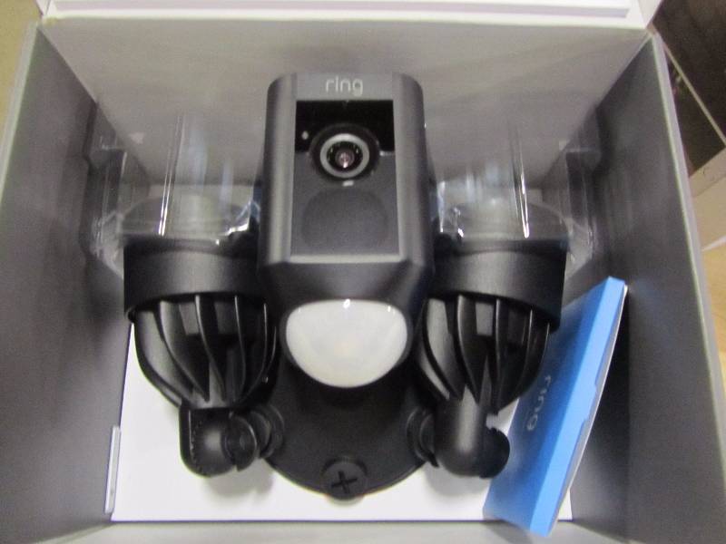 Ring Outdoor Wi-Fi Cam with Motion Activated Floodlight, Black