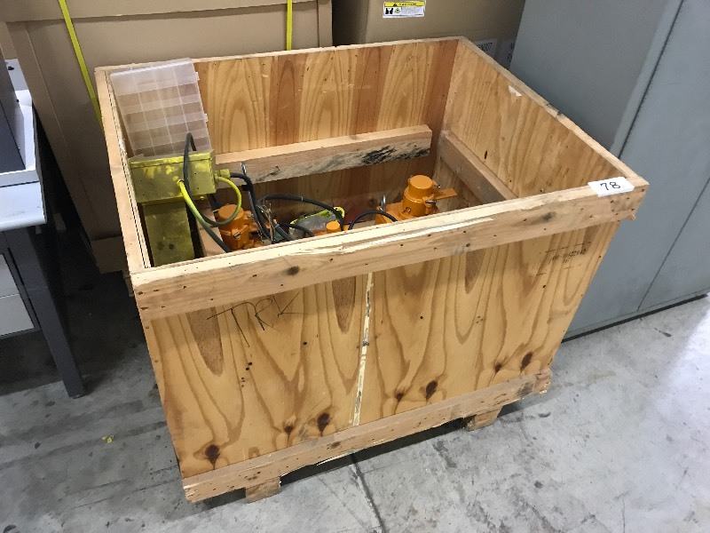 Crate of gear boxes