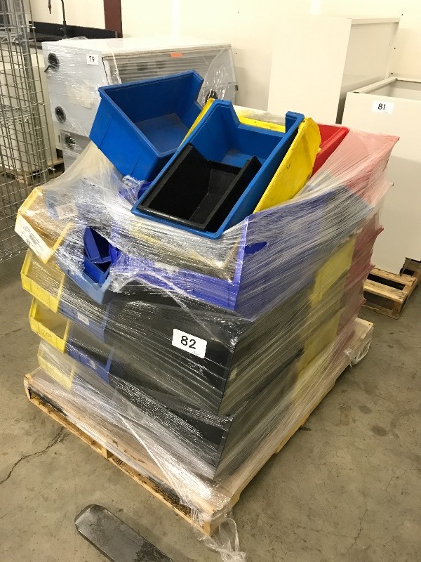 Lot of stackable parts bins