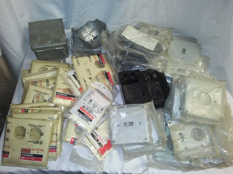 lot 8 image: Galvanized Boxes and faceplates