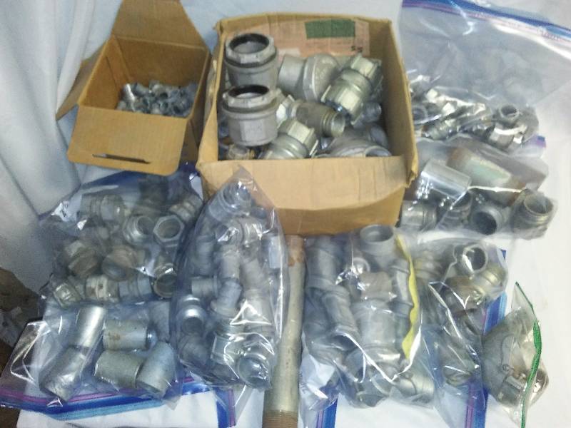 lot 33 image: Zinc Galvanized PVC EMT Connectors and Couplers