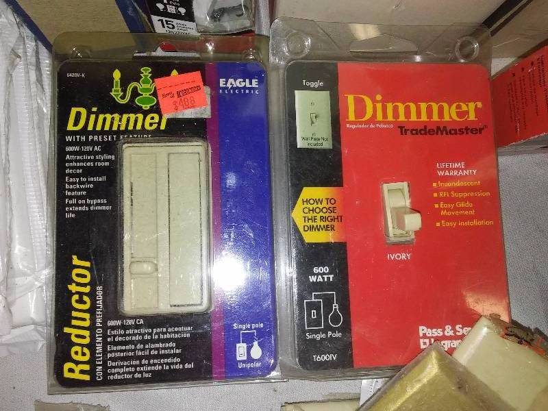 lot 40 image: Dimmer Switches, Switches and wall plates