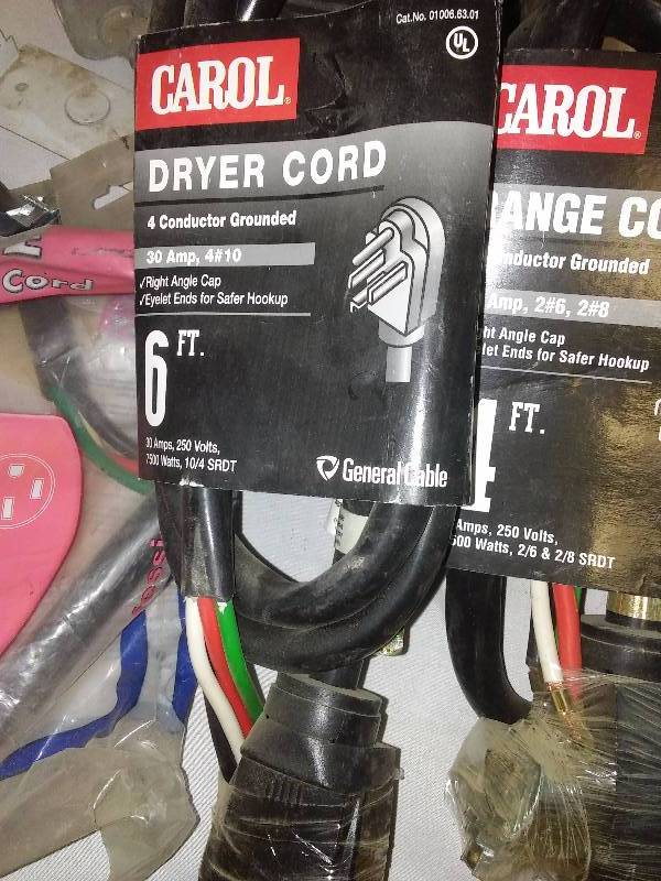 lot 75 image: Dryer and Range Cords, Misc. Breakers, Wall Heater and more