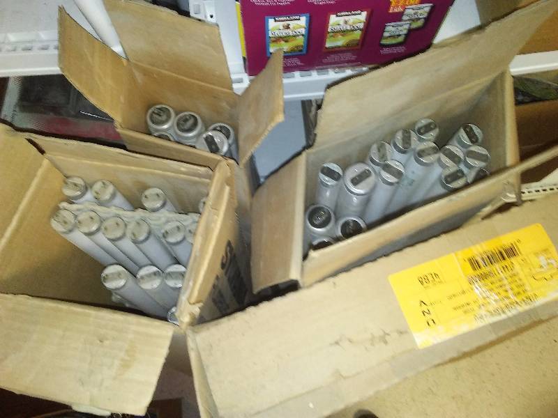 lot 77 image: 2x4 Lay in Type Recessed Fixture and Florescent Bulbs, Exterior Surface Mount Ballast (2) - See picture for full detail