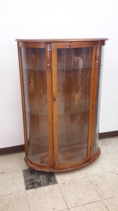 lot 38 image: Curved glass bow front china cabinet