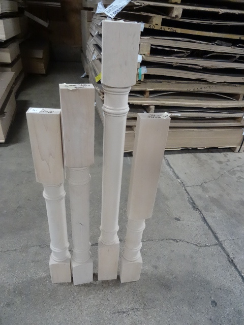 4 Maple turn posts. 12 size. 3 12...