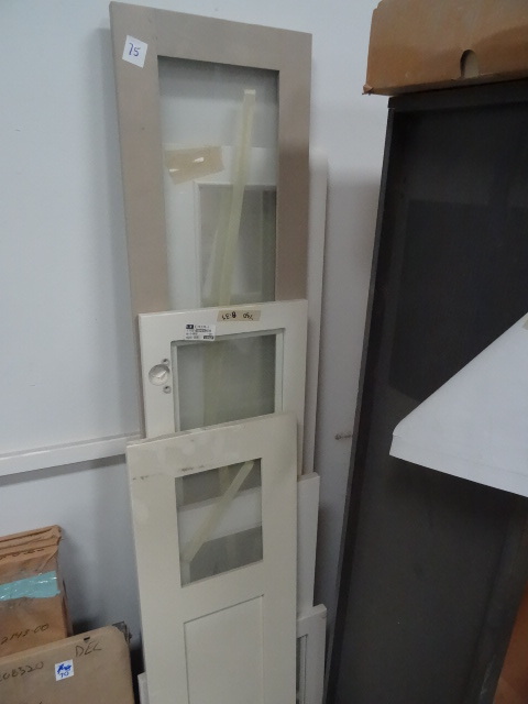 Misc cabinet doors. All with glass....