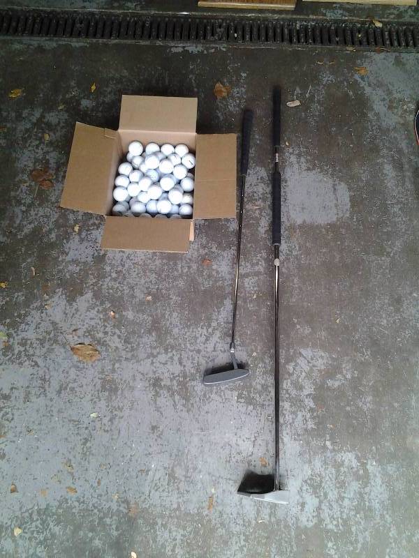 lot 34 image: Box Of Golf Balls, Foremost, Bullet Putters