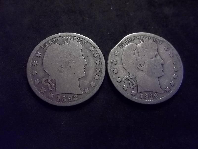 1892, 1916 D Barber Quarters