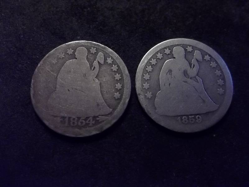 1854, 1859 Seated Liberty Dimes