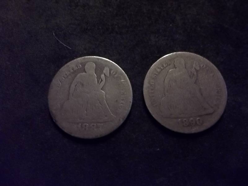 1887, 1890 Seated Liberty Dimes