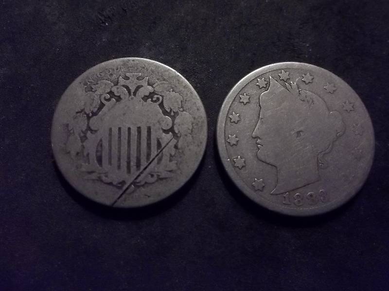 1866 With Rays, 1883 With Cents Shield & V- Nickels