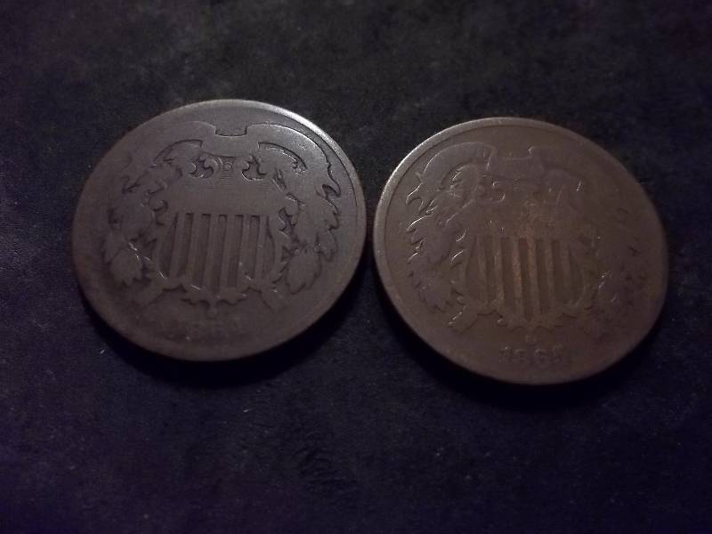 1964, 1965 2-Cent Pieces