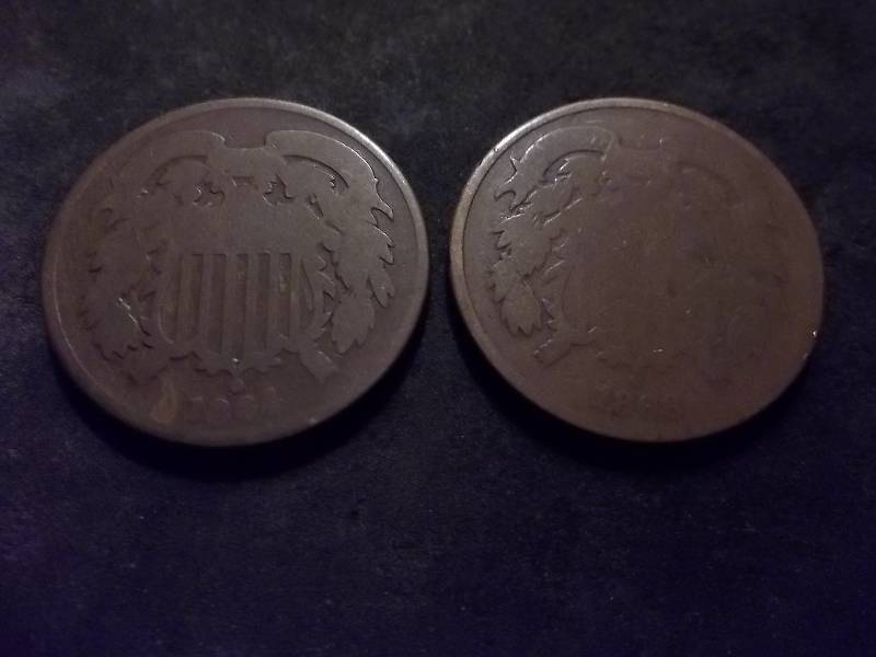 1964, 1968 2-Cent Pieces