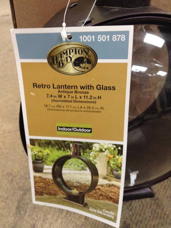 Hampton Bay Retro Lantern with Glass