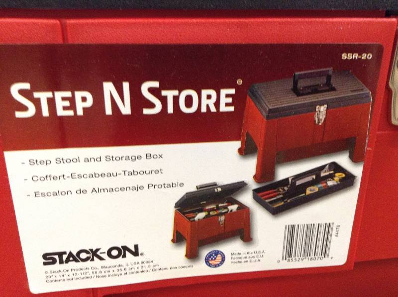 Stack On - Step N Store - step Stoo and storage box never used