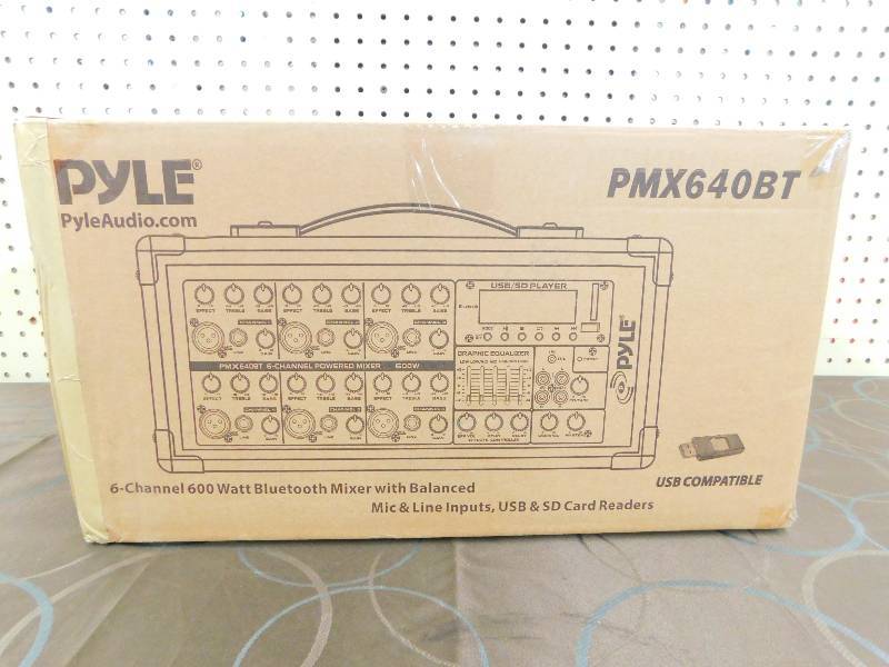 PYLE 6-channel 600-watt Bluetooth MIXER Black , MSRP $184.99