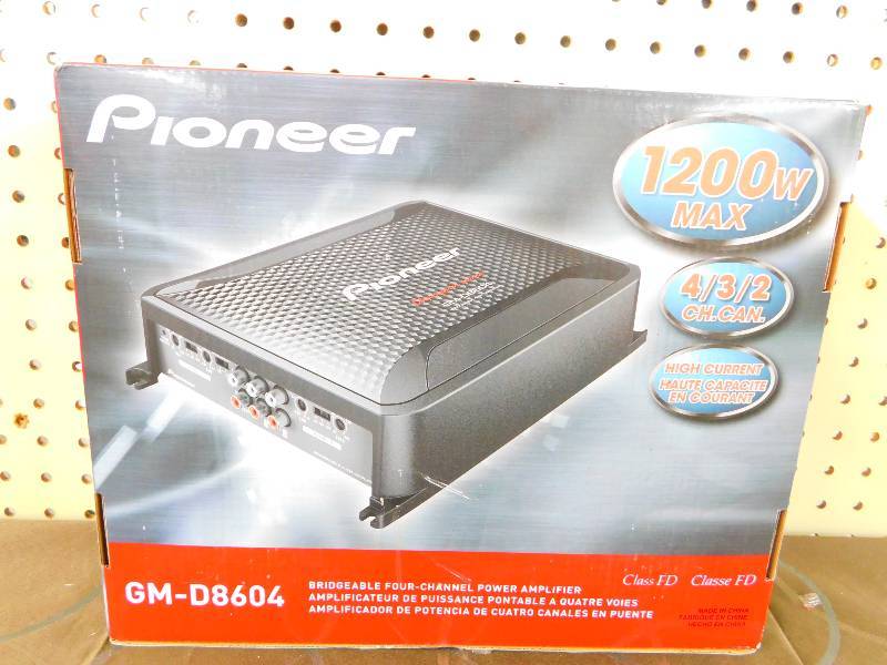 PIONEER 1200W 4-Channel Amp, MSRP $229.99