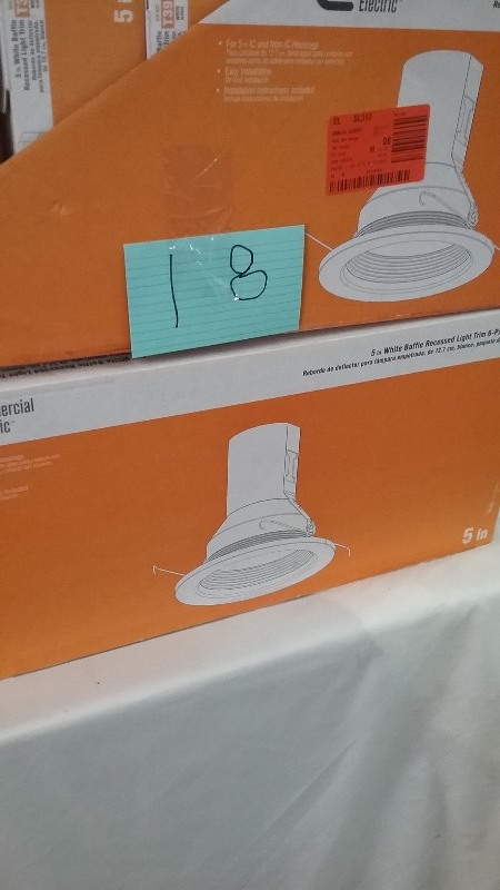 5 White Baffled Light Trim 12 Pack
