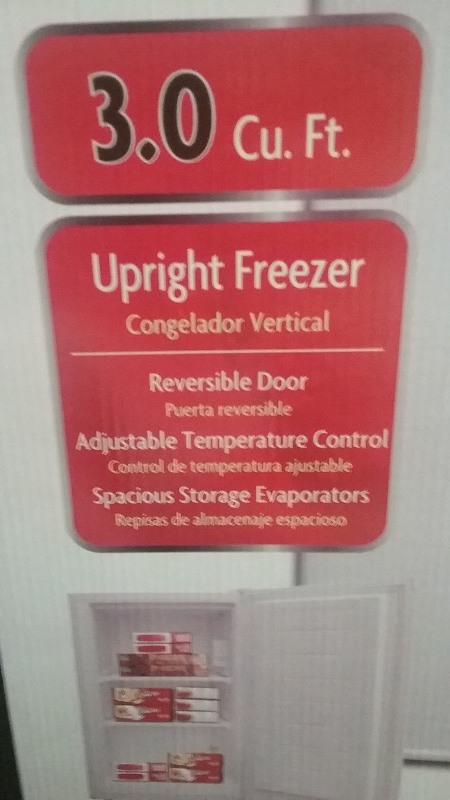 Upright Freezer, 3.0 cu ft