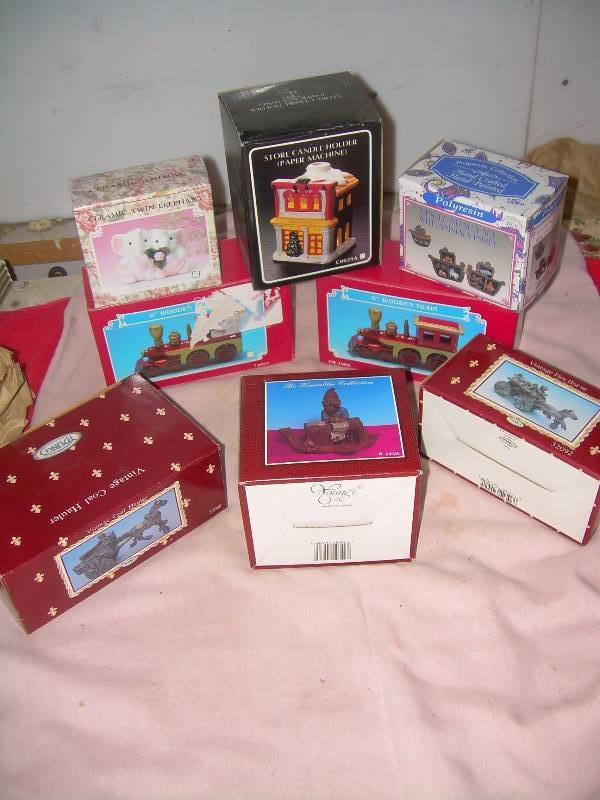 lot 54 image: WOODEN TRAINS, FIRE HORSE, COAL HAULER, CHERUBS, ELEPHANTS