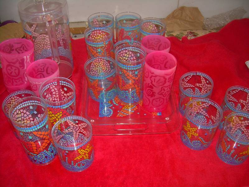 lot 66 image: GLASSES , TRAY, PITCHER