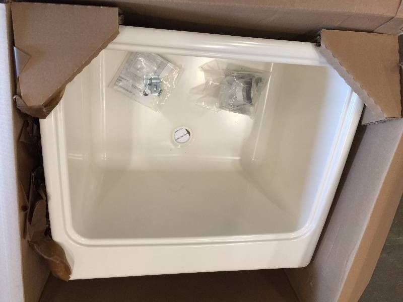 Swan 25 in. x 22 in. x 13-916 in. Solid Surface Utility Sink