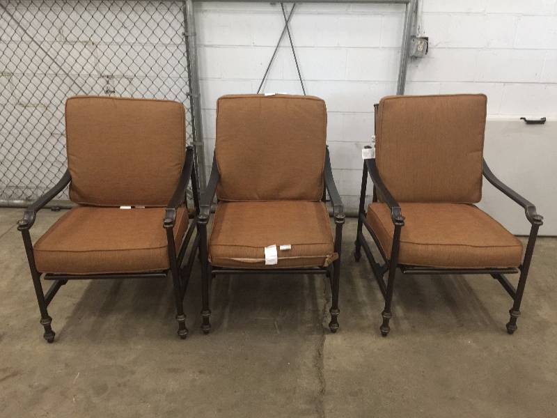 Set of 3 Hampton Bay Niles Park Patio Lounge Chairs