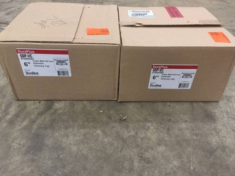 Lot of 2 DuraPlus 6DP-VC 6 Triple Wall All Fuel Diameter Chimney Cap